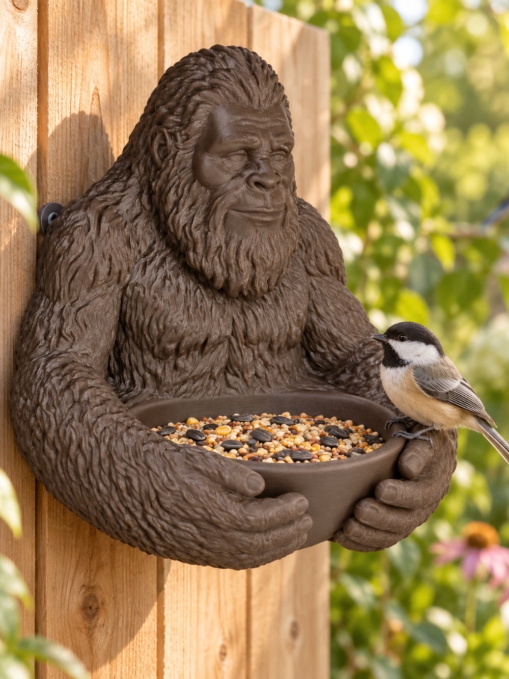 Large Bigfoot Bird Feeder – Wall-Mounted Sasquatch Outdoor Feeder